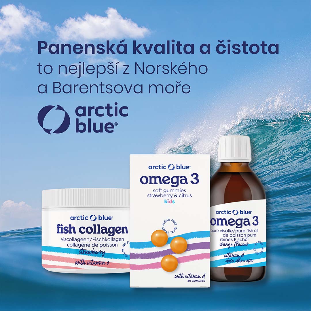 Arctic Blue® - čisté arktické rybí oleje a kolagen (Aljaška + Norsko)